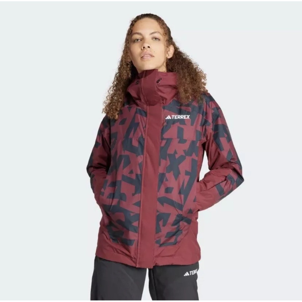 Adidas TERREX XPERIOR 2L INSULATED RAIN.RDY Skiing Red Jacket Retail $300